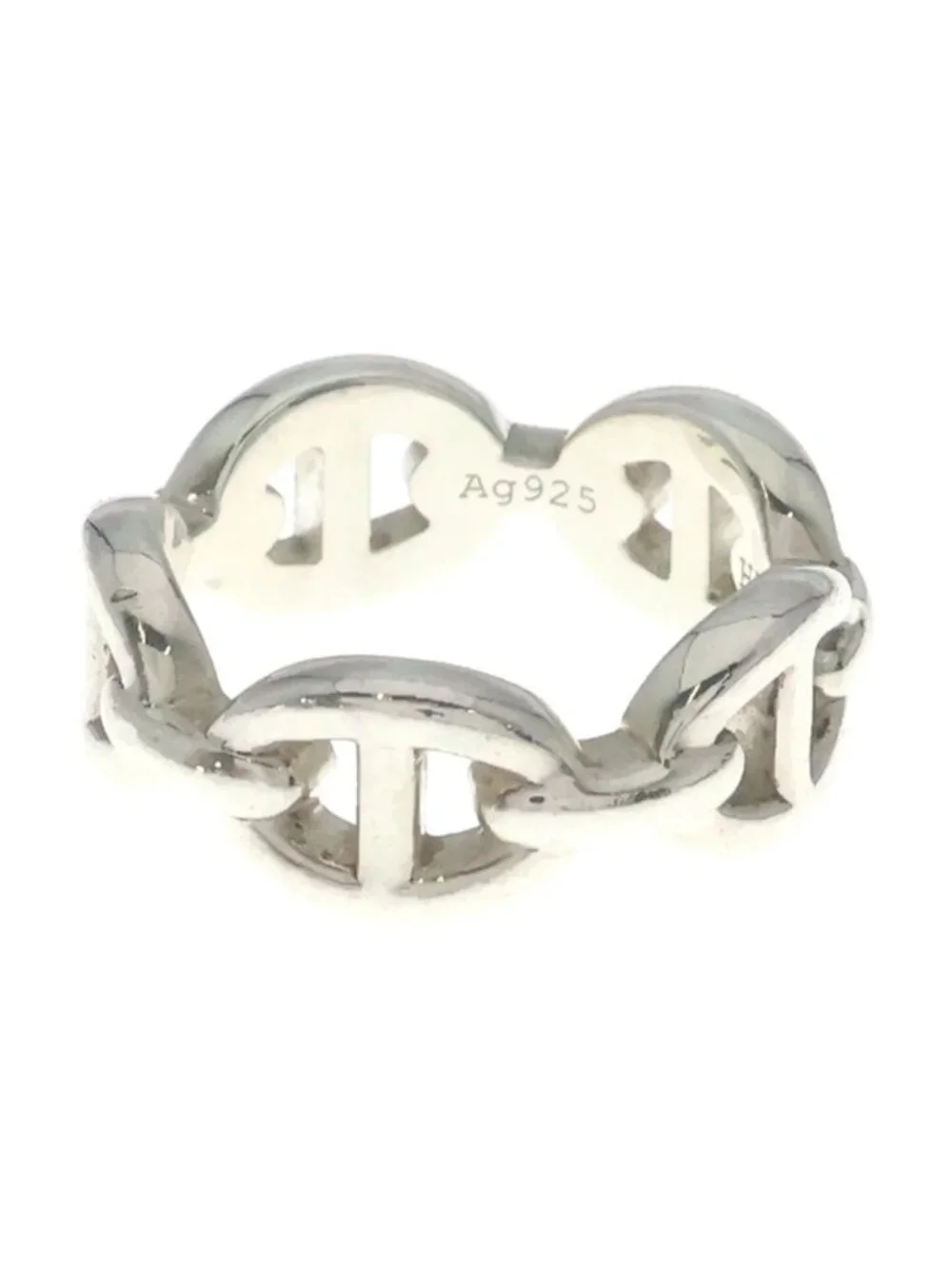 Hermes Chaine D'Ancre Enchainee 925 Sterling Silver Ring